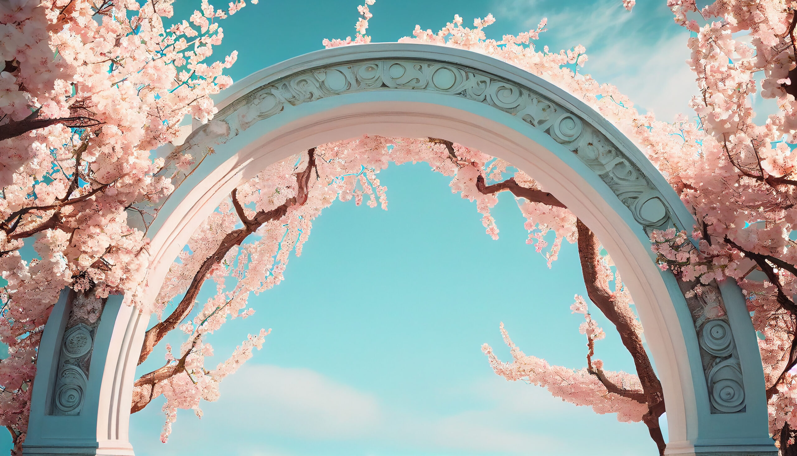 cherry blossoms bloom, nature beauty in springtime ,generative ai